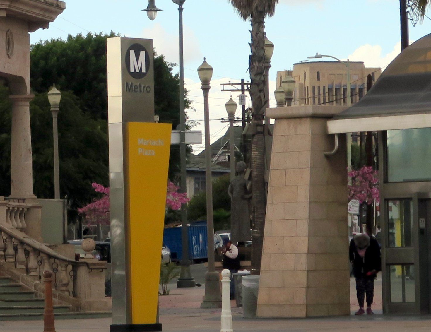 Metro sign at Mariachi Plaza
